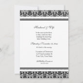 Black Damask Photo Wedding Vow Renewal-uitnodiging Kaart (Achterkant)