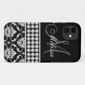 Black Damask Printed Diamonds iPhone 5 Hoesje-Mate Case-Mate iPhone Case (Achterkant (horizontaal))