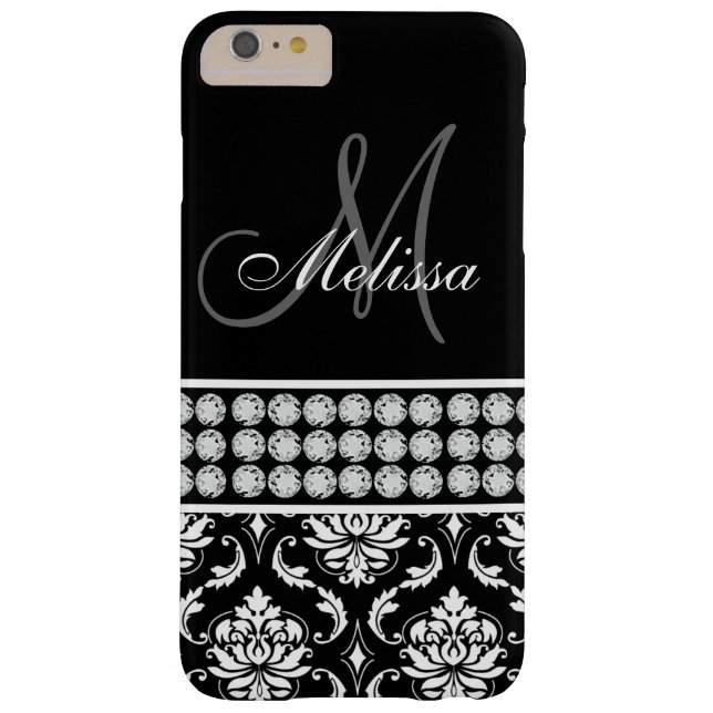 Black Damask Printed Diamonds, speciaal gepersonal Case-Mate iPhone Case (Achterkant)