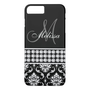 Black Damask Printed Diamonds, speciaal gepersonal Case-Mate iPhone Case
