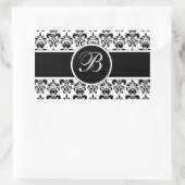 Black Damask Rechthoekige Sticker (Tas)