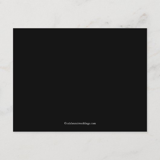 Black Damask Red Accent Direction Card Informatiekaartje (Achterkant)