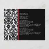 Black Damask Red Accent Direction Card Informatiekaartje (Voorkant)