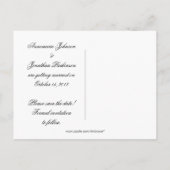 Black Damask Red Jewel Heart Silver Save the Da Aankondigingskaart (Achterkant)