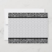 Black Damask Response Kaart- RSVP Kaartje (Achterkant)