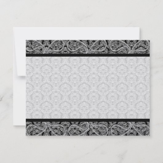 Black Damask Response Kaart- RSVP Kaartje (Achterkant)