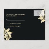 Black Damask RSVP Briefkaart (Achterkant)