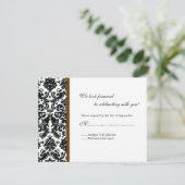 Black Damask RSVP-reactiekaart RSVP Kaartje (Staand voorkant)