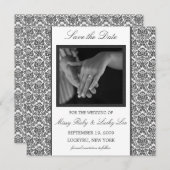 Black Damask Save the Date Announding (Voorkant / Achterkant)