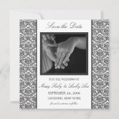 Black Damask Save the Date Announding (Voorkant)
