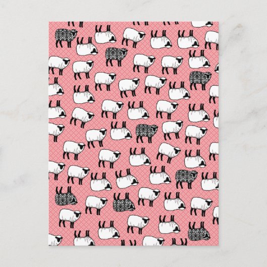 Black Damask Sheep Briefkaart (Voorkant)