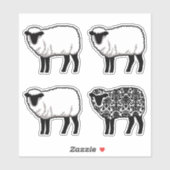 Black Damask Sheep Sticker (Vel)