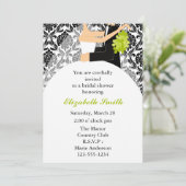 Black Damask Shower Kaart (Staand voorkant)
