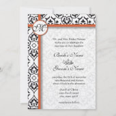Black Damask Side Borders Oranje Red Trim Weddensc Kaart (Achterkant)