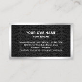 Black Damask Silver Fitness Personal Trainer Foto Visitekaartje (Achterkant)