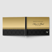 Black Damask Silver Gold Heart Gastenboek (Volledig)