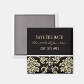Black Damask Sla de datummagneet op Magneet (Voorkant / Achterkant)