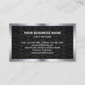 Black Damask Steel Handyman Auto Repair Mechanic Visitekaartje (Achterkant)