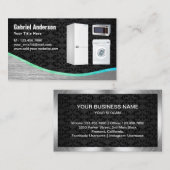 Black Damask Steel Home Appliances Repair Visitekaartje (Voorkant / Achterkant)