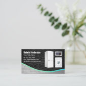 Black Damask Steel Home Appliances Repair Visitekaartje (Staand voorkant)