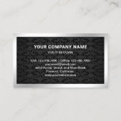 Black Damask Steel Silver Photo Real Estate Agent Visitekaartje (Achterkant)