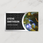 Black Damask Steel Welding Fabricator Welder Visitekaartje (Voorkant)