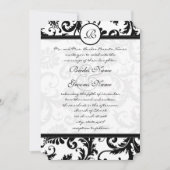 Black Damask Swirls met Stippen Weddenschap Kaart (Voorkant)