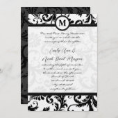Black Damask Swirls met Stippen Weddenschap Kaart (Voorkant / Achterkant)