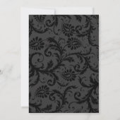 Black Damask Swirls met Stippen Weddenschap Kaart (Achterkant)
