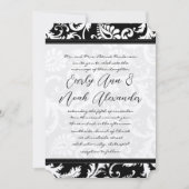 Black Damask Swirls met Stippen Weddenschap Kaart (Voorkant)