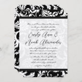 Black Damask Swirls met Stippen Weddenschap Kaart (Voorkant / Achterkant)