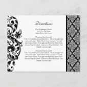 Black Damask Wedding Direction Card Informatiekaartje (Voorkant)