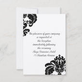  Black Damask Wedding Enclosure-kaarten Kaart (Voorkant)
