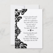  Black Damask Wedding Enclosure-kaarten Kaart (Achterkant)