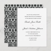 Black Damask Wedding Invitation - Pas het aan! Kaart (Voorkant / Achterkant)
