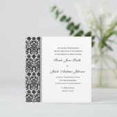 Black Damask Wedding Invitation - Pas het aan! Kaart (Staand voorkant)