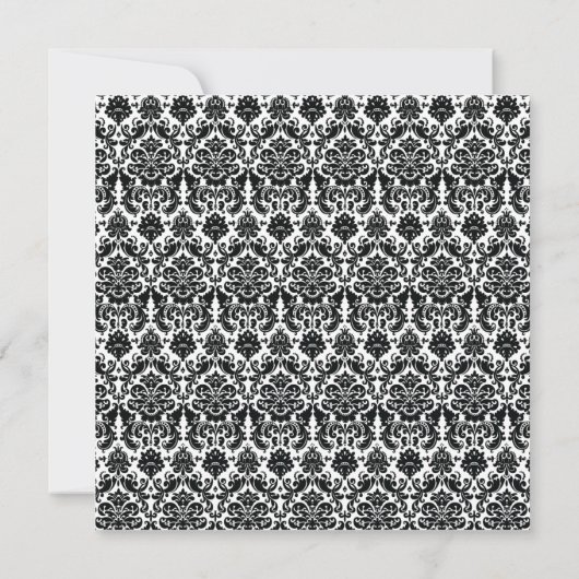 Black Damask Wedding Invitation - Pas het aan! Kaart (Achterkant)