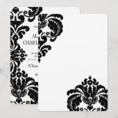  Black Damask Wedding Invitations Kaart (Voorkant / Achterkant)