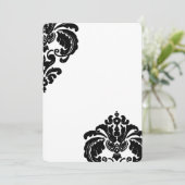  Black Damask Wedding Invitations Kaart (Staand voorkant)