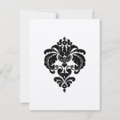 Black Damask Wedding Invitations Kaart (Achterkant)