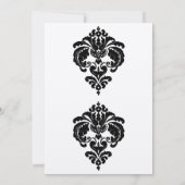 Black Damask Wedding Invitations Kaart (Achterkant)