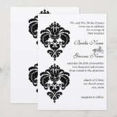 Black Damask Wedding Invitations Kaart (Voorkant / Achterkant)