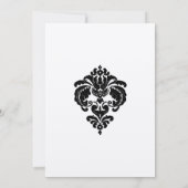 Black Damask Wedding Invitations Kaart (Achterkant)