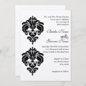 Black Damask Wedding Invitations Kaart (Voorkant / Achterkant)