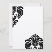 Black Damask Wedding Invitations Kaart (Voorkant)