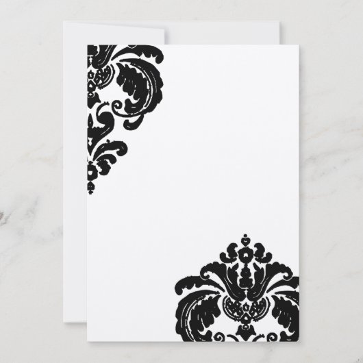 Black Damask Wedding Invitations Kaart (Voorkant)