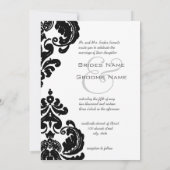 Black Damask Wedding Invitations Kaart (Achterkant)