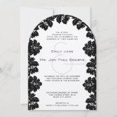 Black Damask Wedding Invitations Kaart (Voorkant)