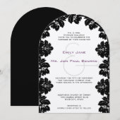 Black Damask Wedding Invitations Kaart (Voorkant / Achterkant)