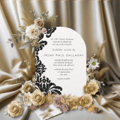  Black Damask Wedding Invitations Kaart